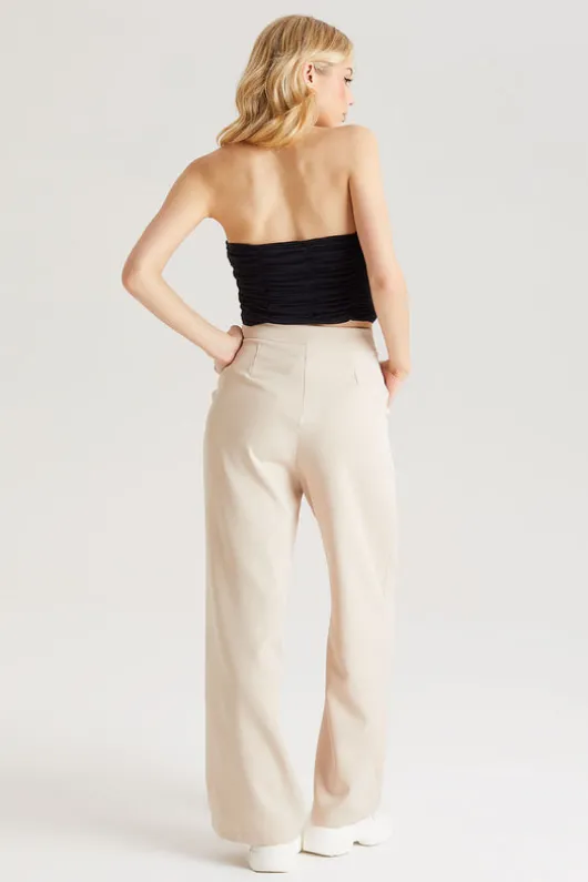 Stone Tailored Wide Leg Trousers