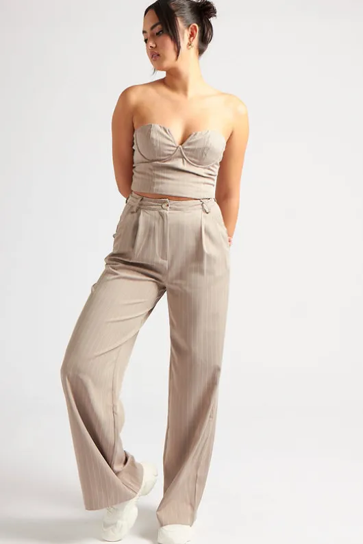 Stripe Tailored Corset Top