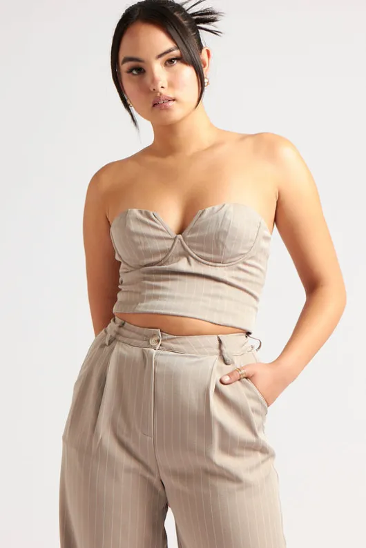 Stripe Tailored Corset Top