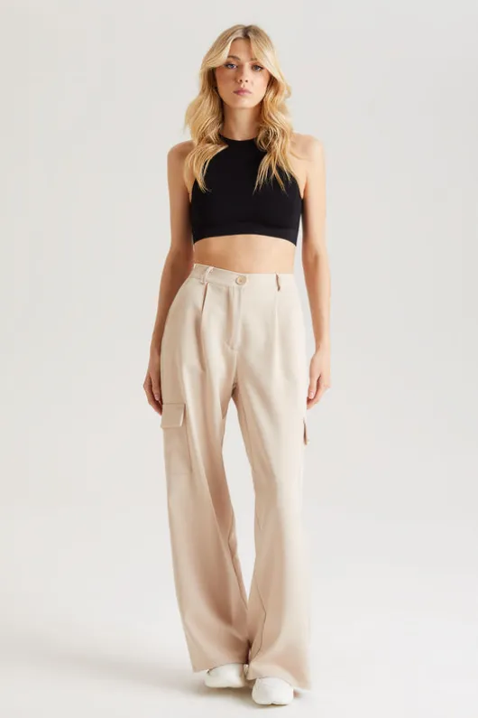 Tailored Cargo Wide Leg Trouser