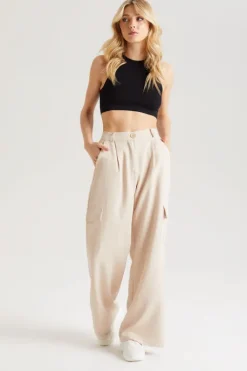 Tailored Cargo Wide Leg Trouser