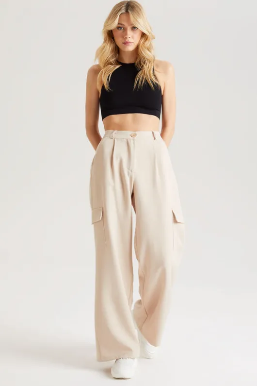 Tailored Cargo Wide Leg Trouser