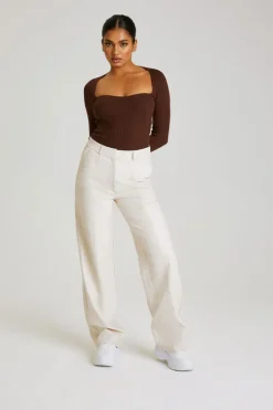 Tall Chocolate Square Neck Sweetheart Top