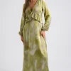Tie Dye Ruffle Seam Smock Dress