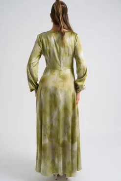 Tie Dye Ruffle Seam Smock Dress