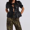 Tie Front PU Top