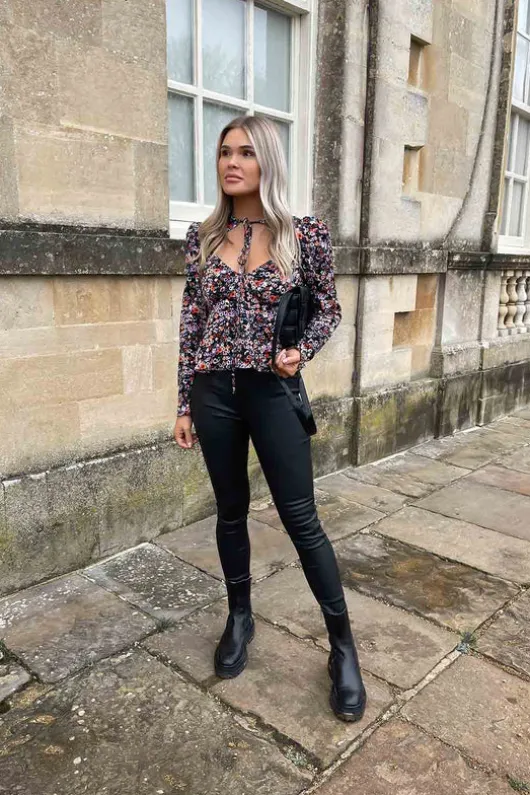 Tulip Tie Front Cut Out Blouse