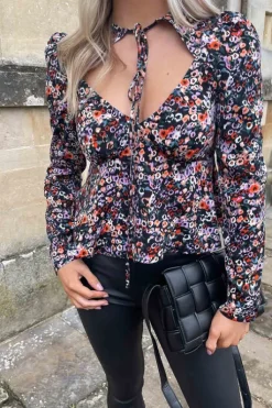 Tulip Tie Front Cut Out Blouse