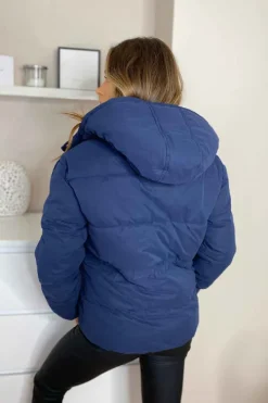 Veneto Waisted Navy Puffer Jacket
