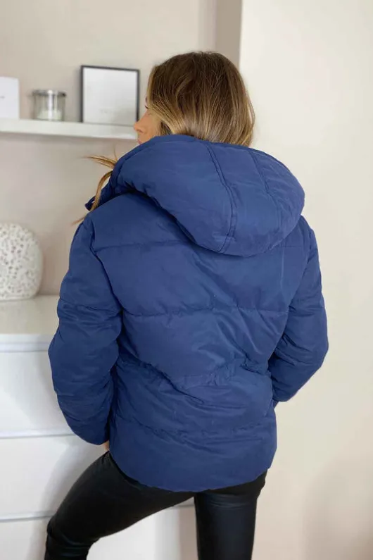 Veneto Waisted Navy Puffer Jacket