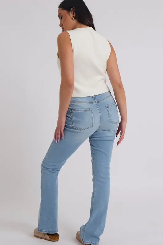 White Button Front Vest