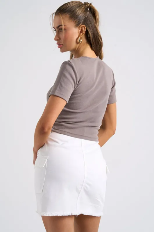 White Cara Cargo Mini Skirt