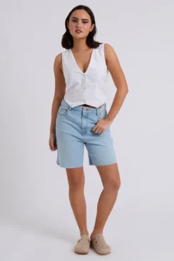 White Linen Blend Waistcoat
