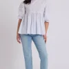 White Oversized Smock Top