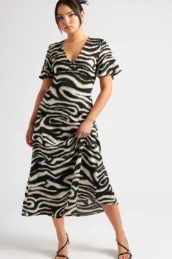 Zebra Empire Midi Dress