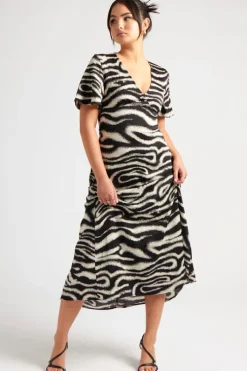 Zebra Empire Midi Dress