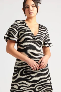 Zebra Empire Midi Dress