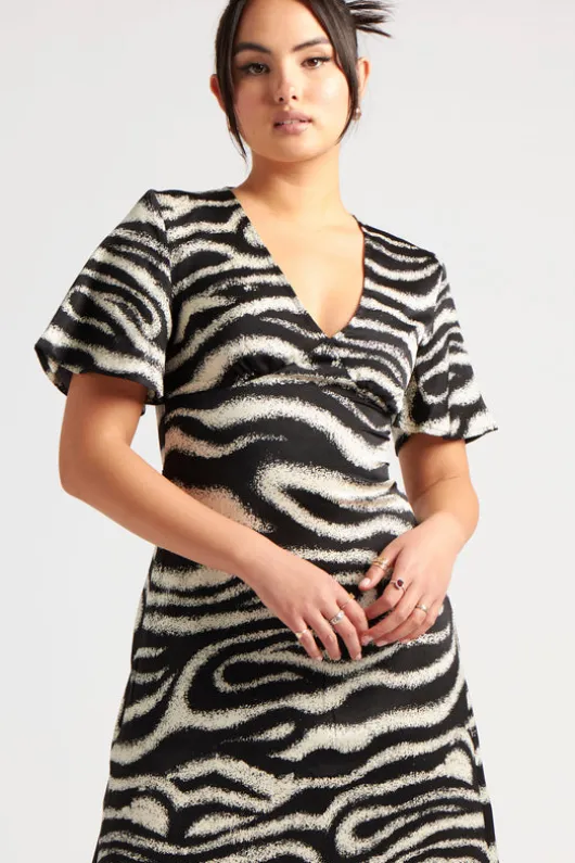 Zebra Empire Midi Dress