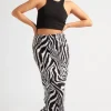 Zebra Plisse Maxi Skirt
