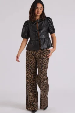 Zebra Wide Leg Jean
