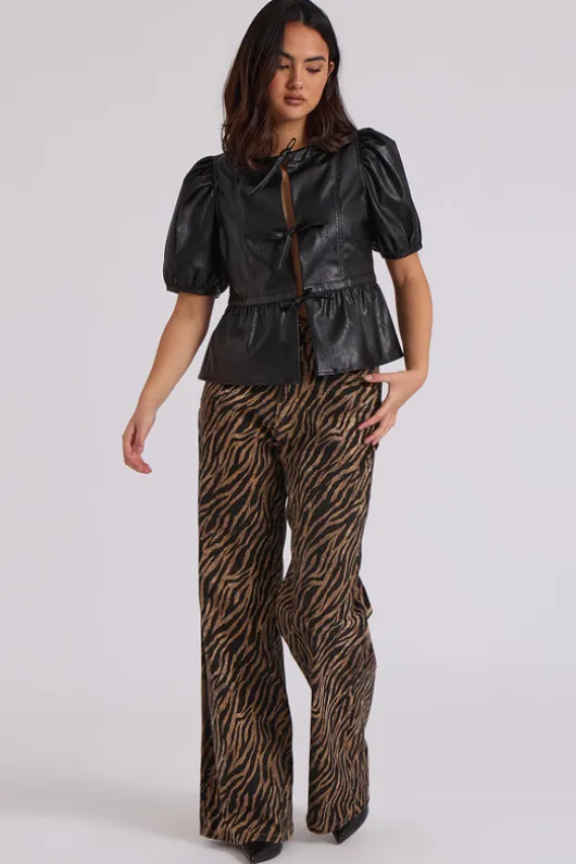 Zebra Wide Leg Jean