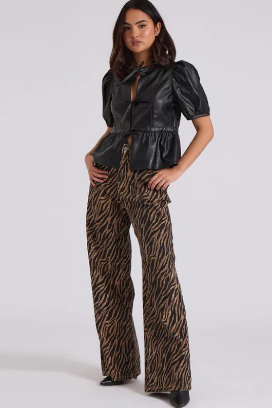 Zebra Wide Leg Jean