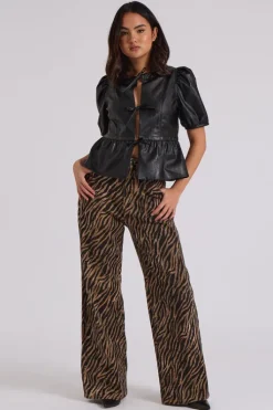 Zebra Wide Leg Jean