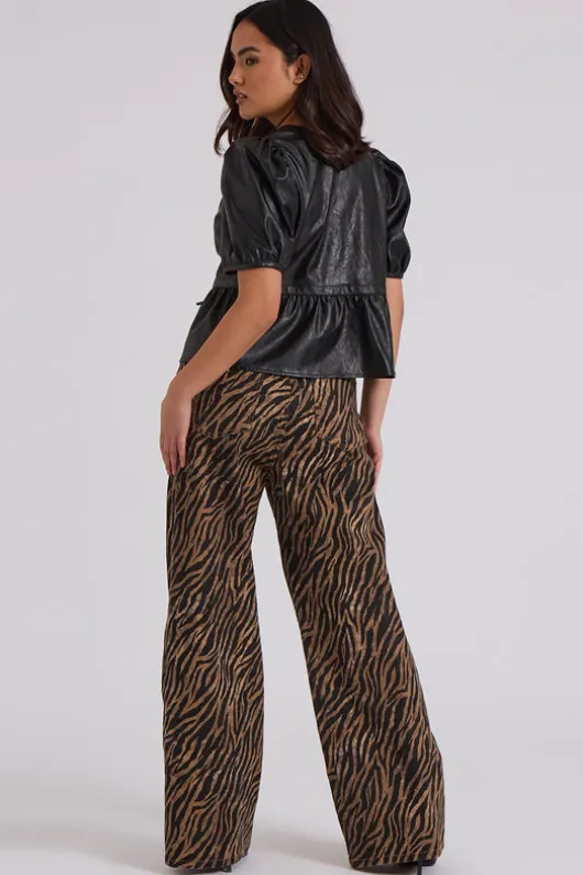 Zebra Wide Leg Jean